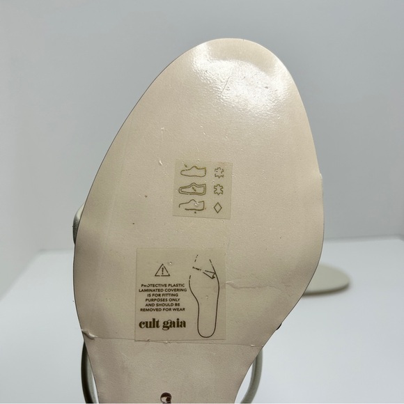 Cult Gaia Eva Leather Wedge Slide Sandals white sz 40 New - Picture 10 of 10
